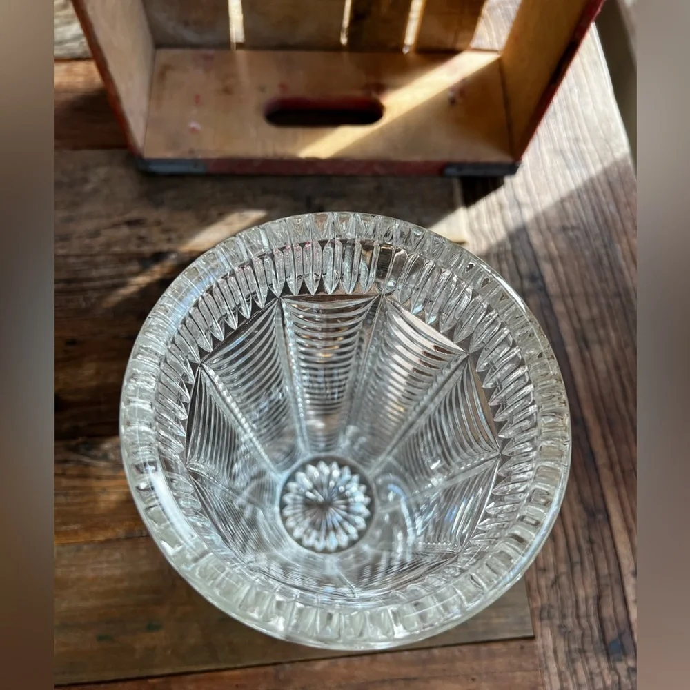 Mid-Century Crystal Transparent Vase, Italy, 1960s